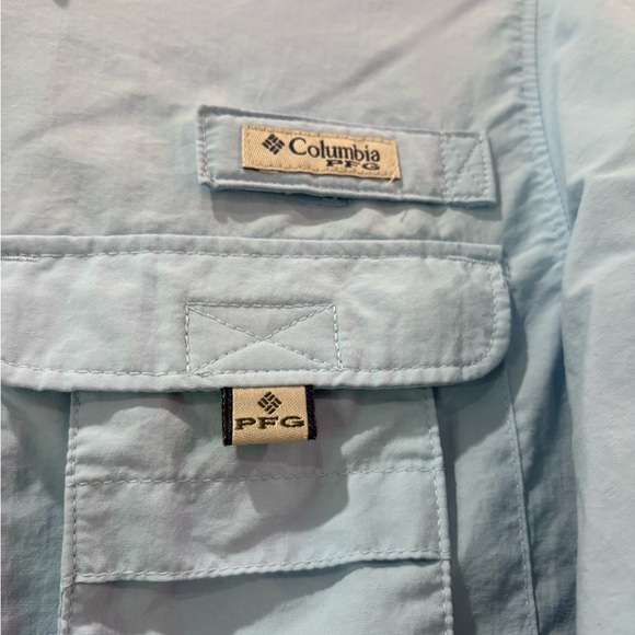 Columbia PFG Pale Blue Performance Fishing Shirt - Picture 2 of 4